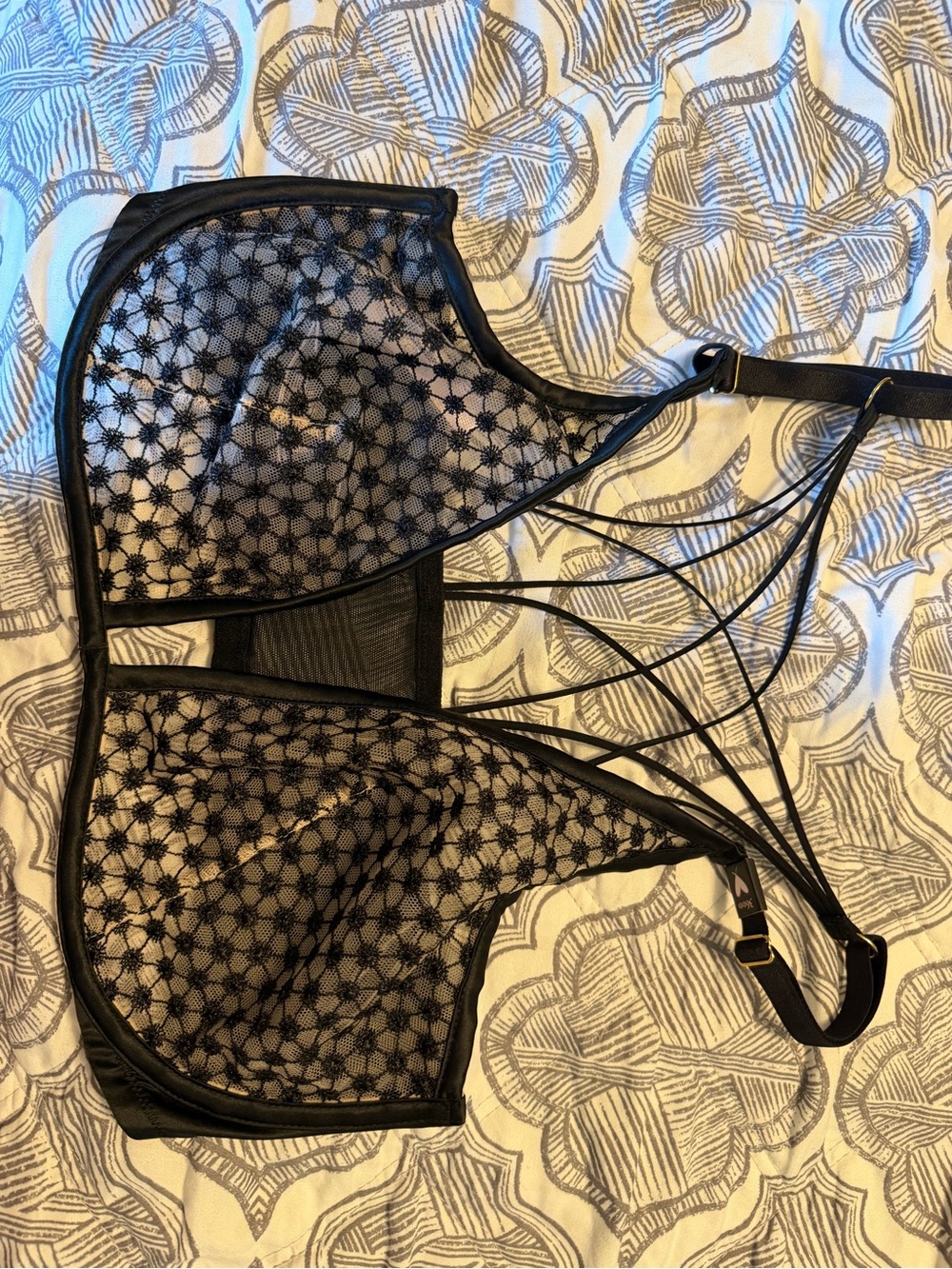 Victoria's Secret Black Lace Sheer Strappy Bra